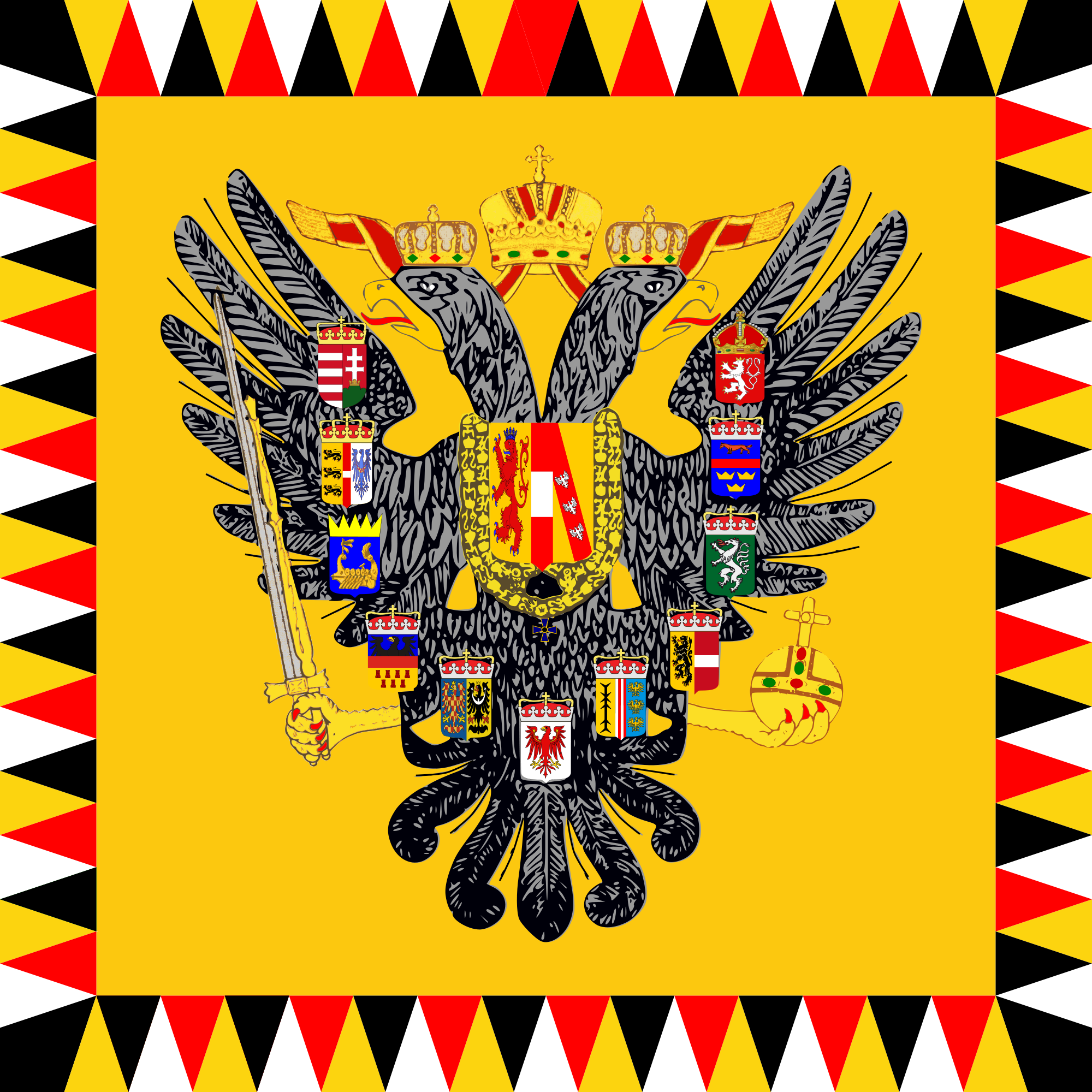 Open - Flag Of Austria 1700s (2000x2000), Png Download