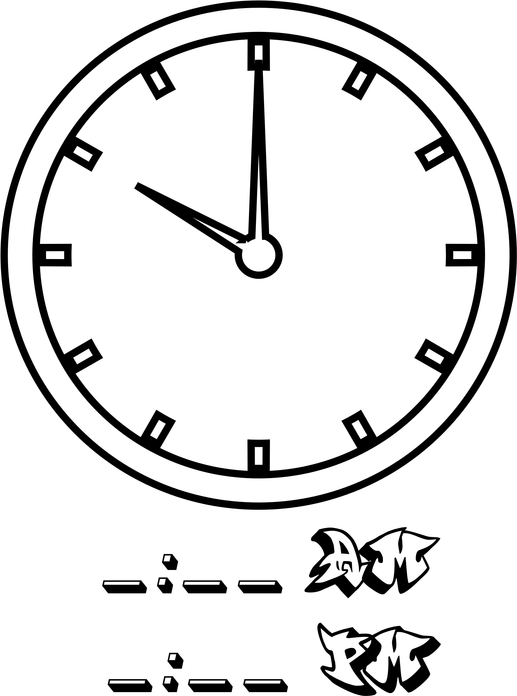 Open - Clock Coloring Book (2000x2588), Png Download