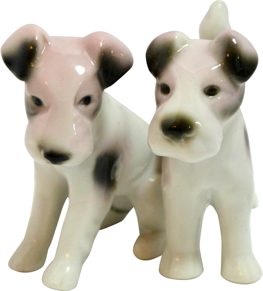 Wire Haired Fox Terrier Dogs Pair Porcelain Figurines - Ancient Dog Breeds (931x931), Png Download