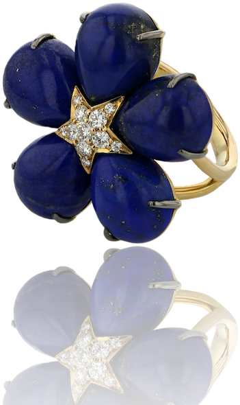 Ring Pink Gold 18 Karat 8.70g Lapiz Lazuli 29.63 Carat (800x600), Png Download