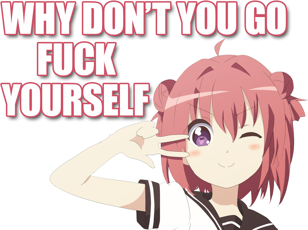 [ Img] - Fuck You Anime Girl (1312x978), Png Download