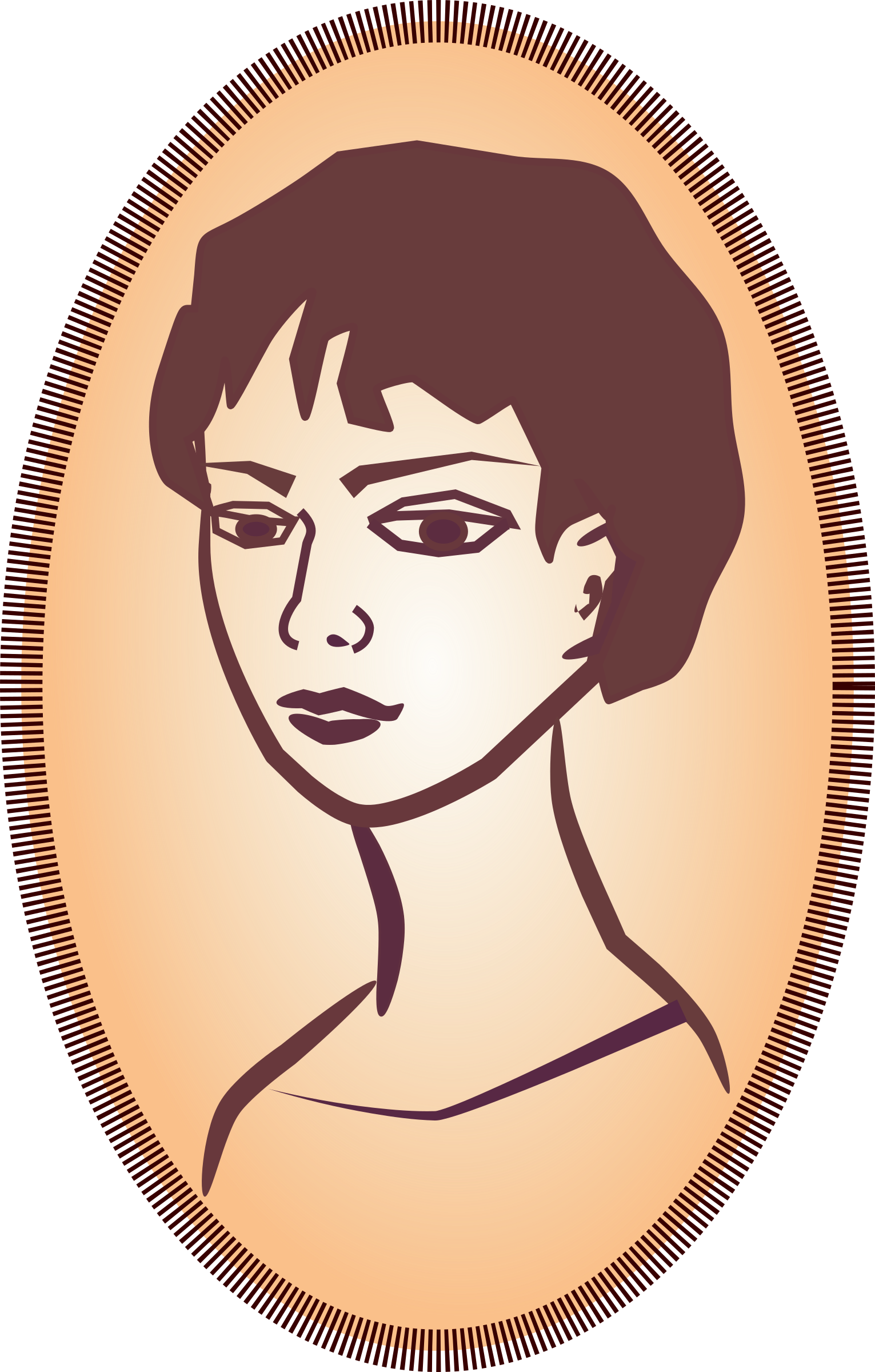 Big Image - Retrato Oval Desenho (1531x2400), Png Download