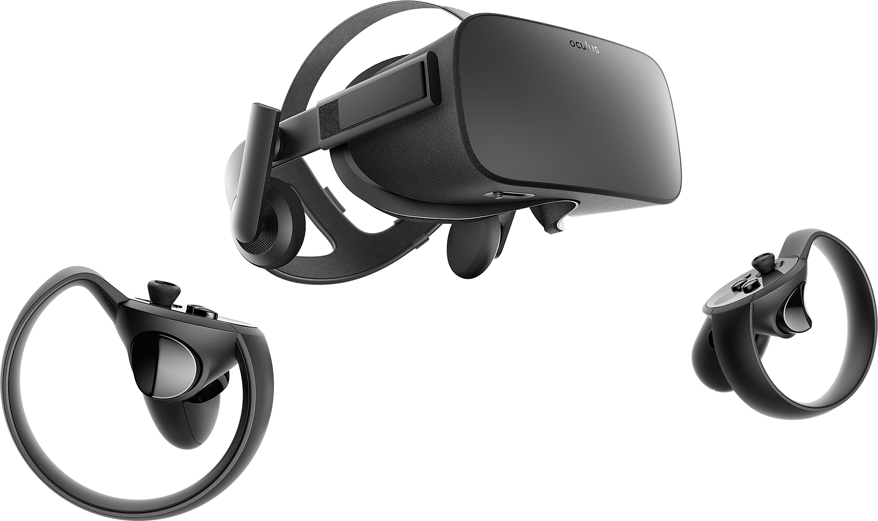 Virtual Reality Headset With Hand Controllers - Oculus Rift (1804x1071), Png Download