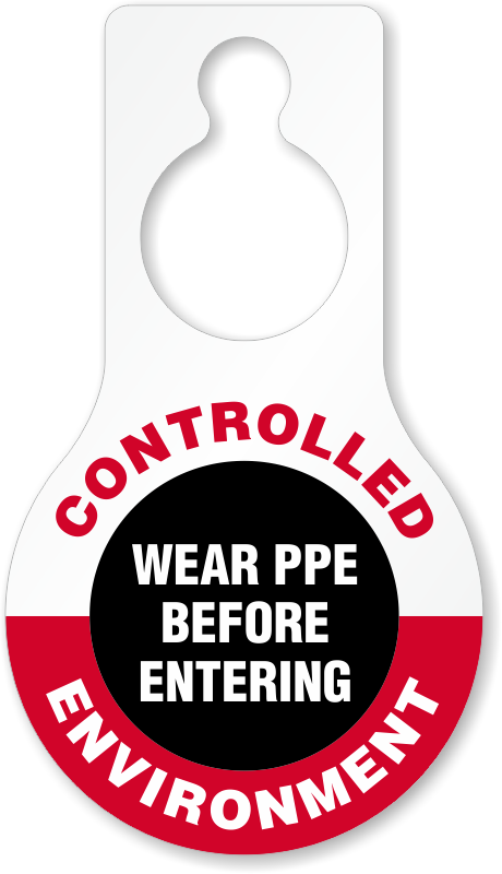 Controlled Environment Wear Ppe Door Hang Tag - Do Not Knock Door Hanger (460x800), Png Download