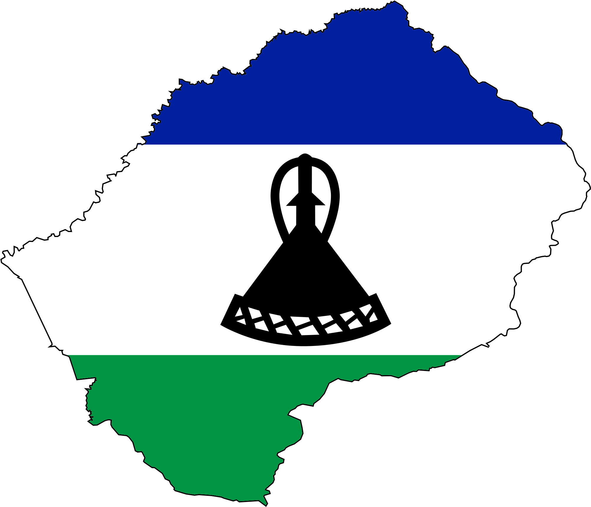 Lesotho Flag Map Belafrique - Lesotho Flag (2048x1758), Png Download