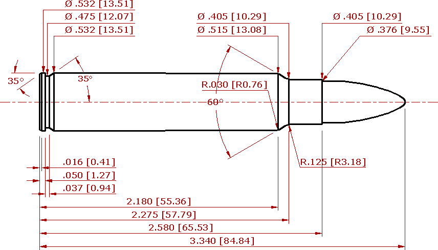 File - Saami375ruger002 - 375 Ruger Dimensions (856x488), Png Download