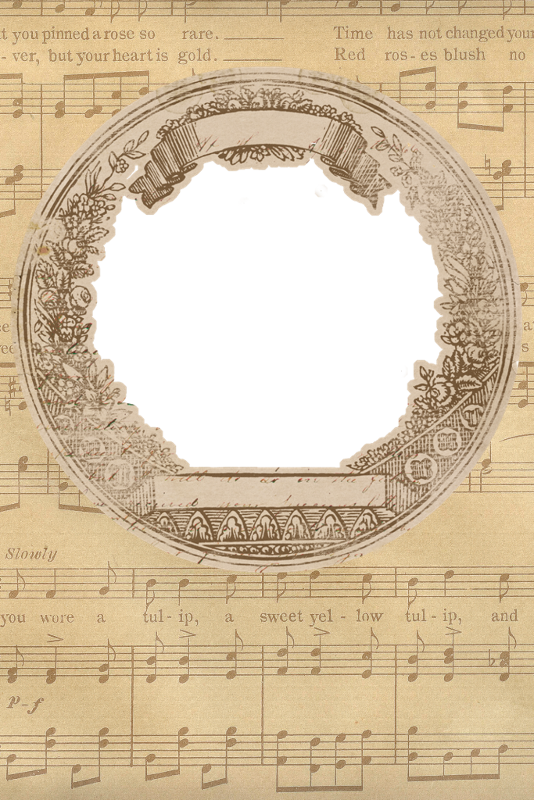Vintage Sheet Music Frame ~ Zibi Vintage Scrap Vintage - Music Vintage Frames (534x800), Png Download