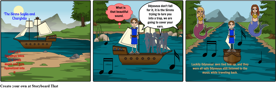 The Sirens - Cartoon (1164x385), Png Download