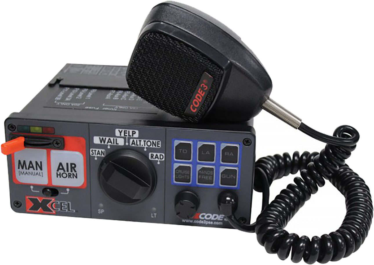 Resources - Code 3 Xcel Siren, 12v, W/ Light Control And Hard-wired (1500x1500), Png Download