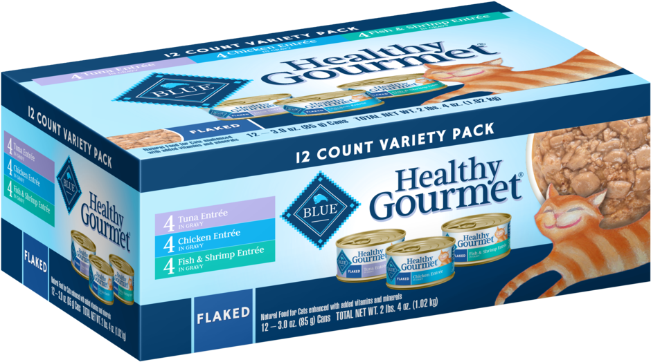 Blue Buffalo Healthy Gourmet Flaked Tuna, Chicken And - Blue Healthy Gourmet Variety Pack Adult Wet Cat Food (1000x838), Png Download