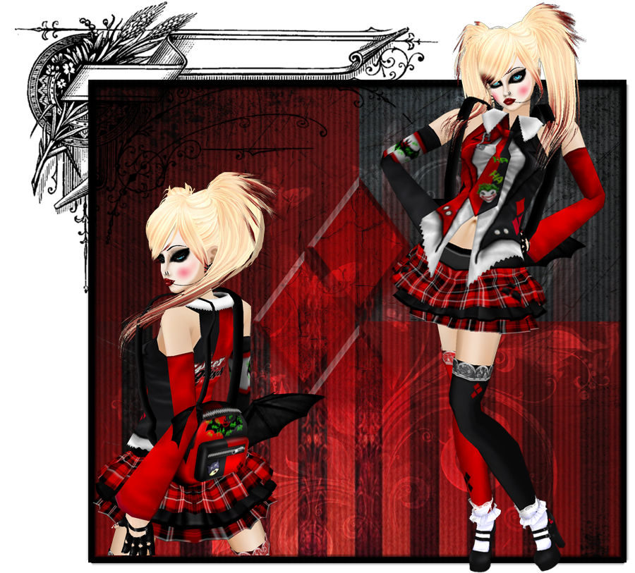 Harley Quinn School Uniform I Made For Imvu - School Girl Harley Quinn (900x813), Png Download
