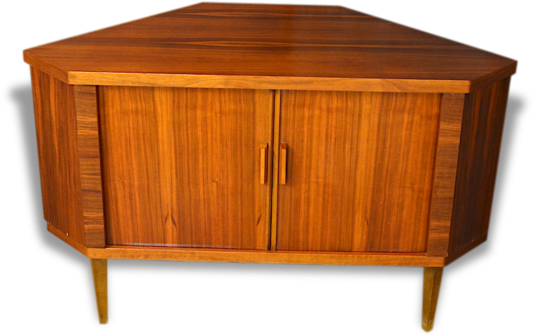 Scandinavian Design Corner Cabinet In Walnut Vintage - Furniture (1280x848), Png Download