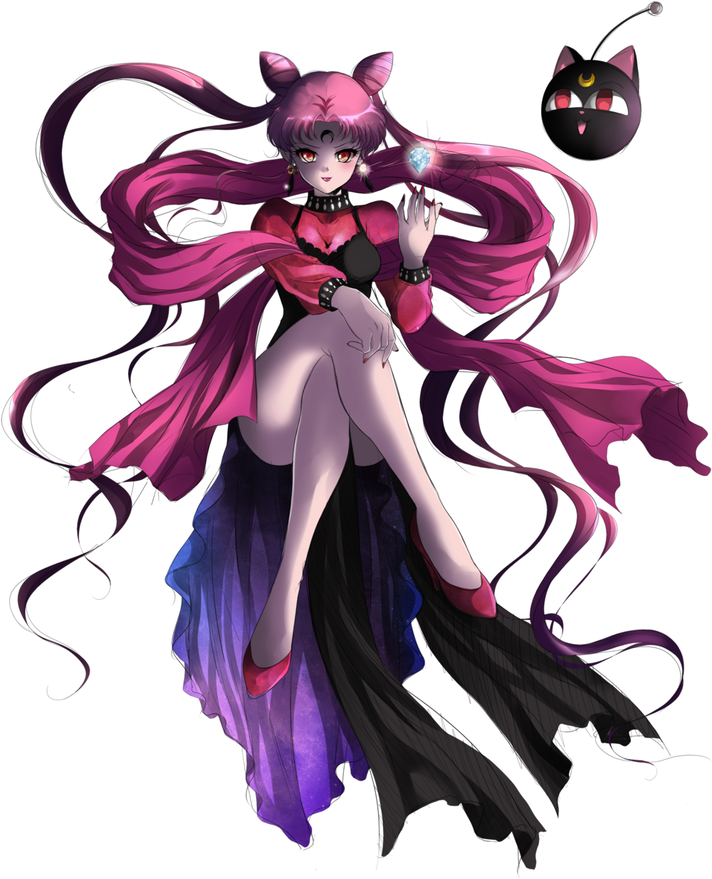 Black Lady By Rurutia8 - Black Lady Sailor Moon Deviantart (806x990), Png Download