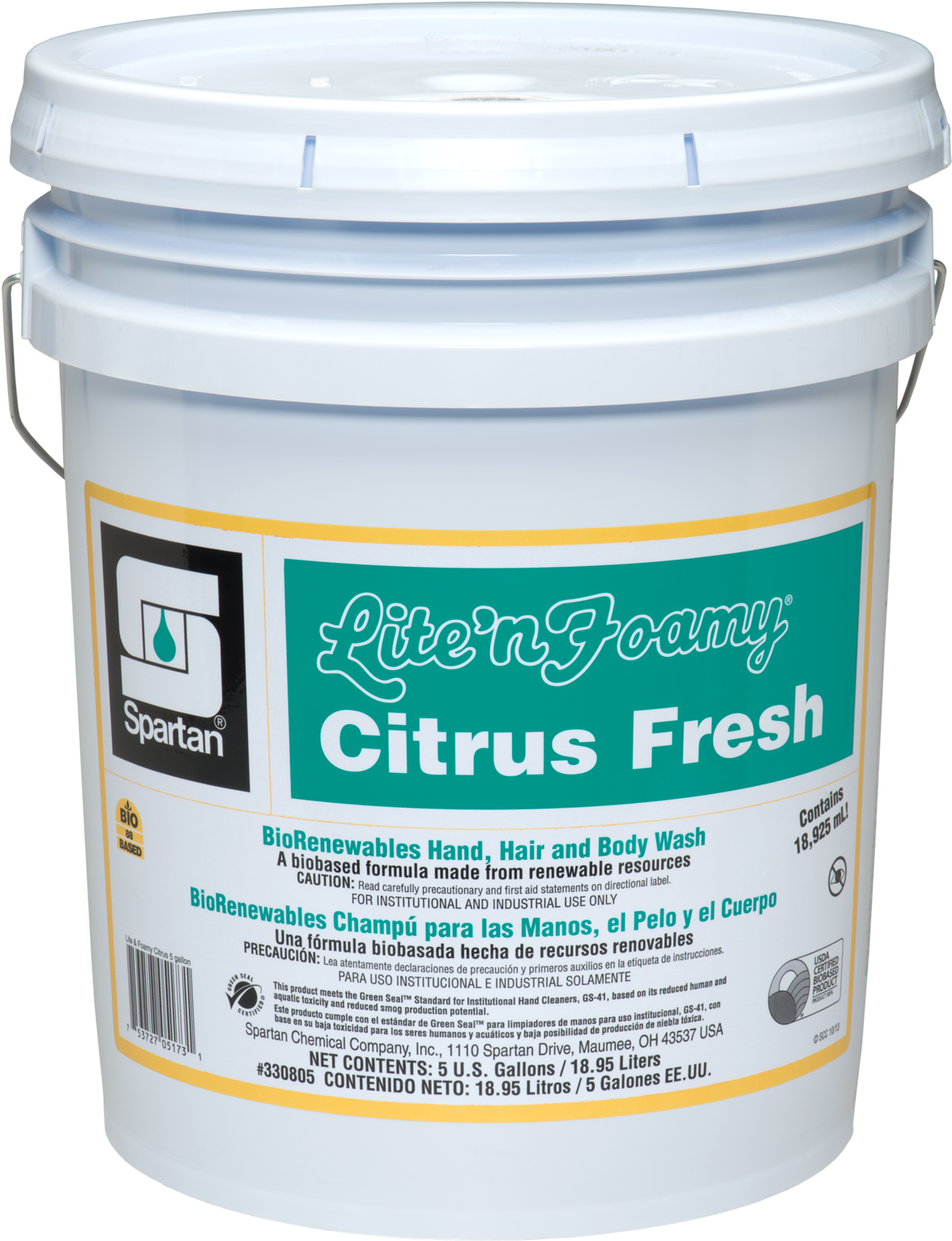 330805 Lnf Citrus Fresh - Spartan Dmq Damp Mop Neutral Disinfectant Cleaner- (1363x1909), Png Download
