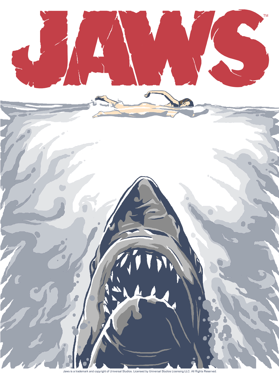 Jaws Graphic Poster Women's T-shirt - Jaws Poster (936x1308), Png Download