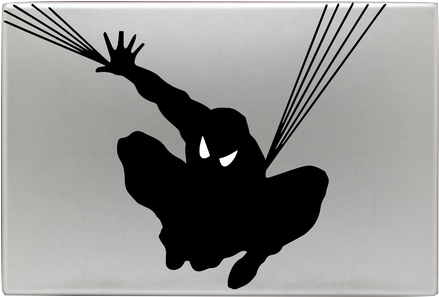 Spiderman Web With Glowing Eye Decal Sticker For Macbook - Spiderman Png (500x406), Png Download