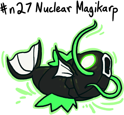 Nuclear Magikarp Has Glowing, Pupil-less Eyes (500x500), Png Download