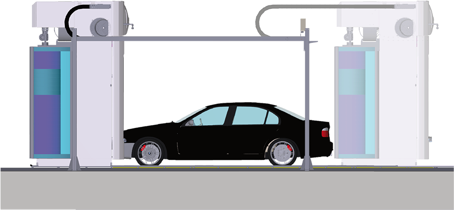 Automatic Car Wash Equipment - Automated Car Wash Design (1041x500), Png Download