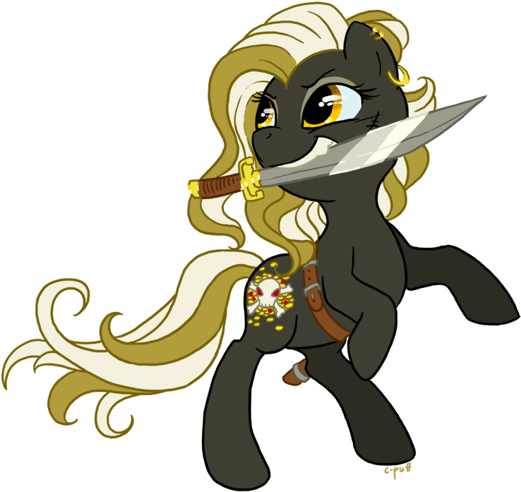 C-puff, Coin, Oc, Oc Only, Pirate, Safe, Solo, Sword - Mlp Pirate Oc (818x750), Png Download