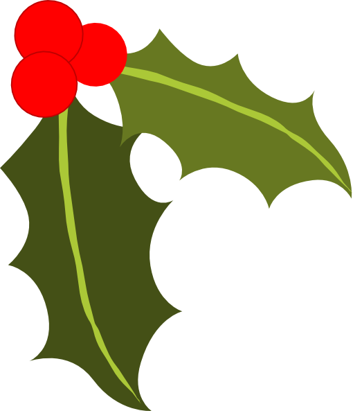 Jpg Free Collection Of Free Leaves And Berries - Holly Berry Leaves Clip Art (510x593), Png Download