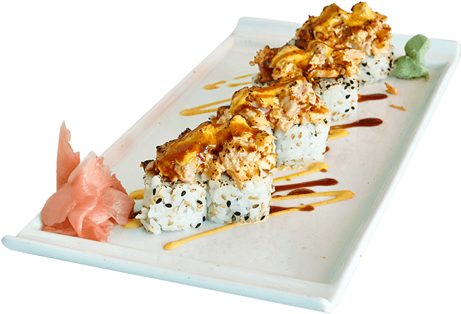 Our Most Elaborate Baked Roll, Please Be Patient Avocado, - Japanese Cuisine (946x542), Png Download