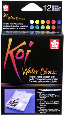 Skxncw 12h Sakura Koi Water Color Pocket Field Sketch - Koi Water Brush Set (400x400), Png Download