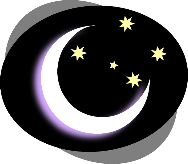 Night Clipart - Moon Night Clipart (600x525), Png Download