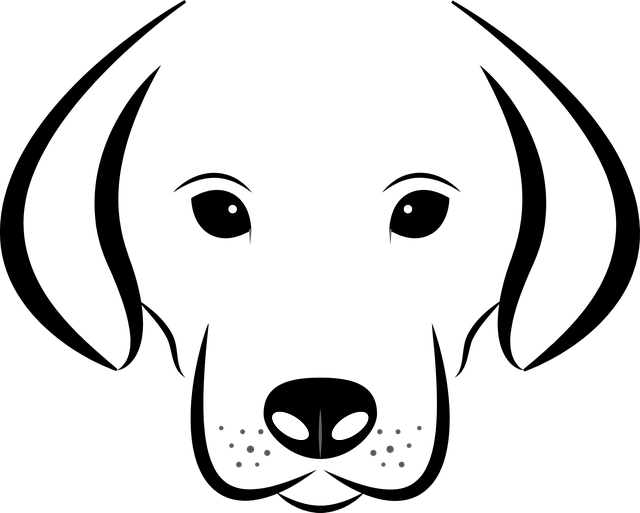 Dog Face Clipart Black And White Free Download Best - Dog Face Black And White Clip Art (600x482), Png Download