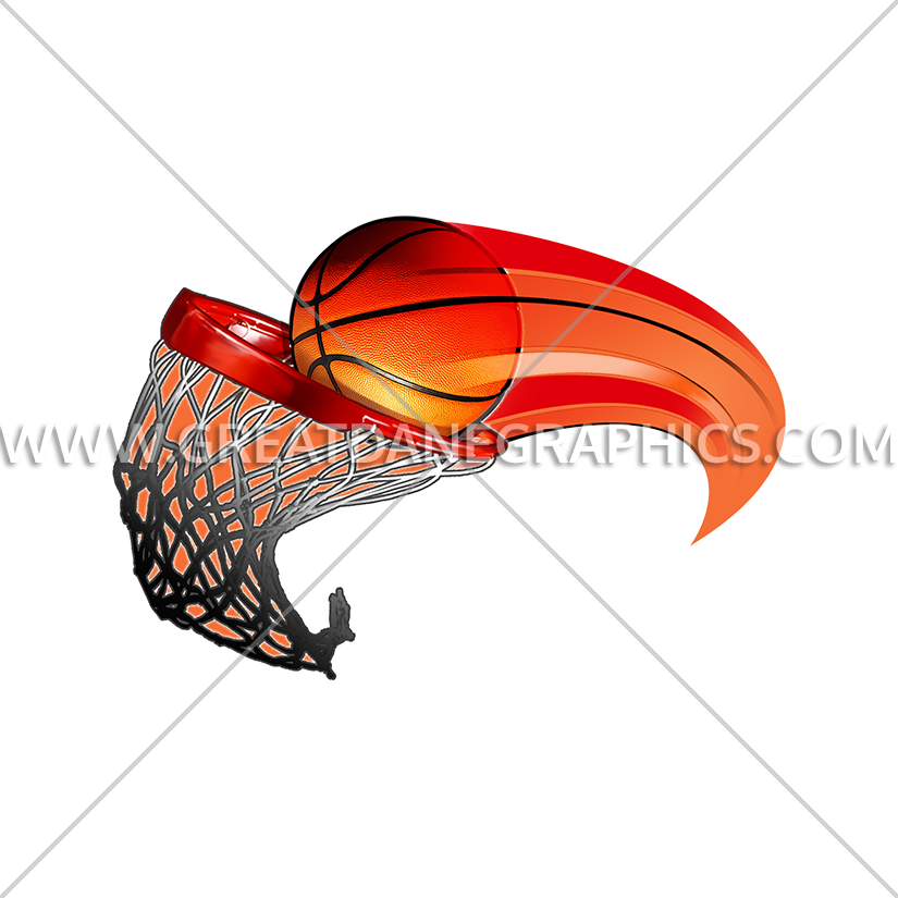 Basketball Swoosh - Printed T-shirt (825x825), Png Download