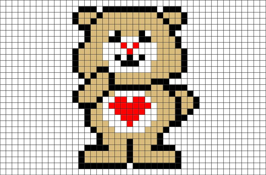 Care Bear Pixel Art (880x581), Png Download