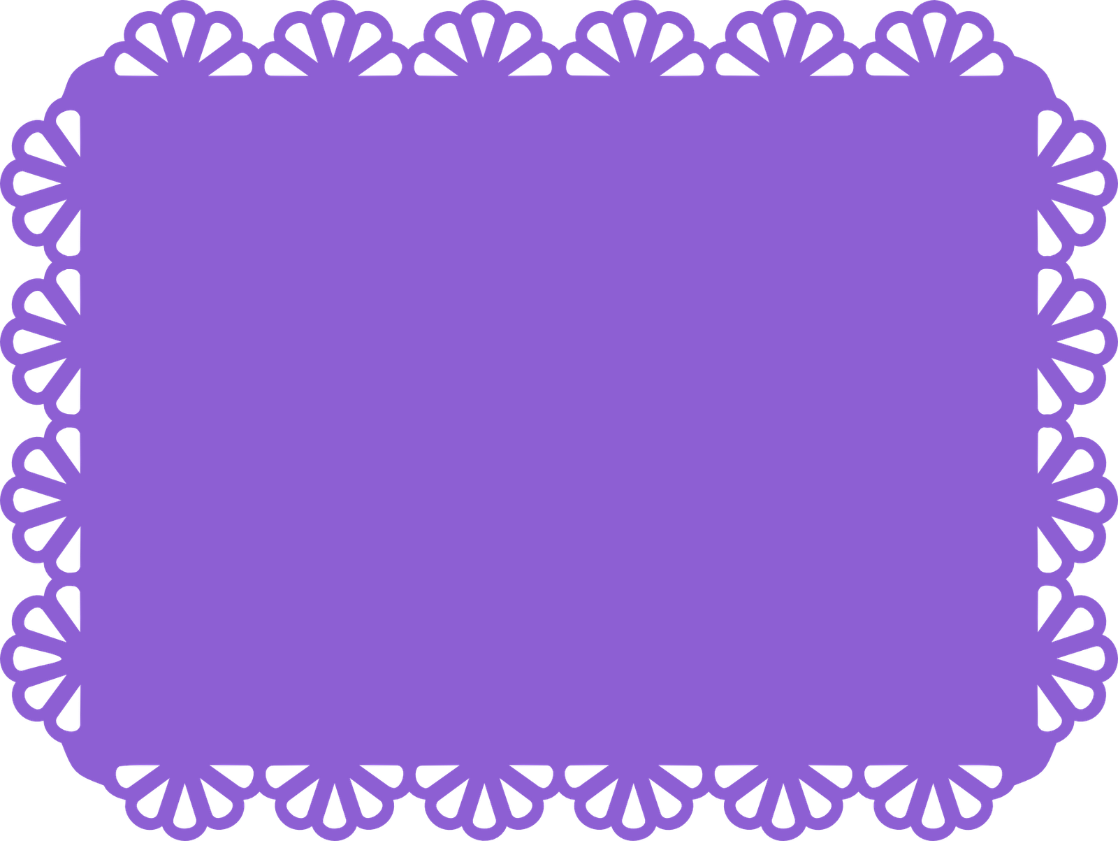 Scalloped Rectangle Frame Clipart - Scalloped Frame Rectangle (1600x1203), Png Download