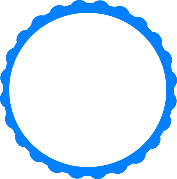 Blue & White Scallop Circle Frame Clip Art At Clker - Sky Blue Circle Logo (594x600), Png Download