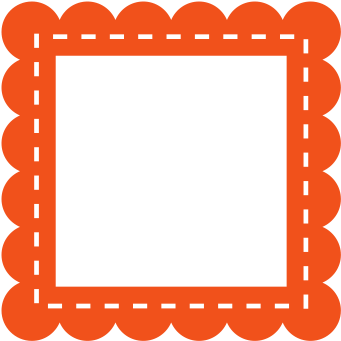 Scallop Frame Clip Art - Scalloped Rectangle (349x349), Png Download