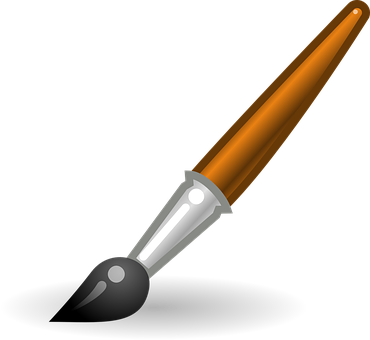 Paintbrush Paint Brush Painting Write Pen - Paint Brush Clipart Free (370x340), Png Download
