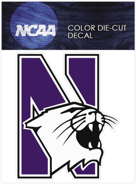 Northwestern Wildcats Logo Ncaa Die Cut Vinyl Car Sticker - Northwestern Wildcats (640x640), Png Download