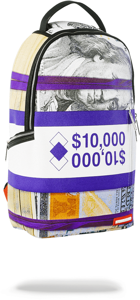 Sprayground Purple Money Bands Backpack Sprayground - Girl Money Sprayground Backpack (900x1148), Png Download
