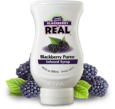 Reàl Ingredients Product Image Blackberry - Real Blueberry Infused Syrup - 16.9 Fl Oz Bottle (500x500), Png Download