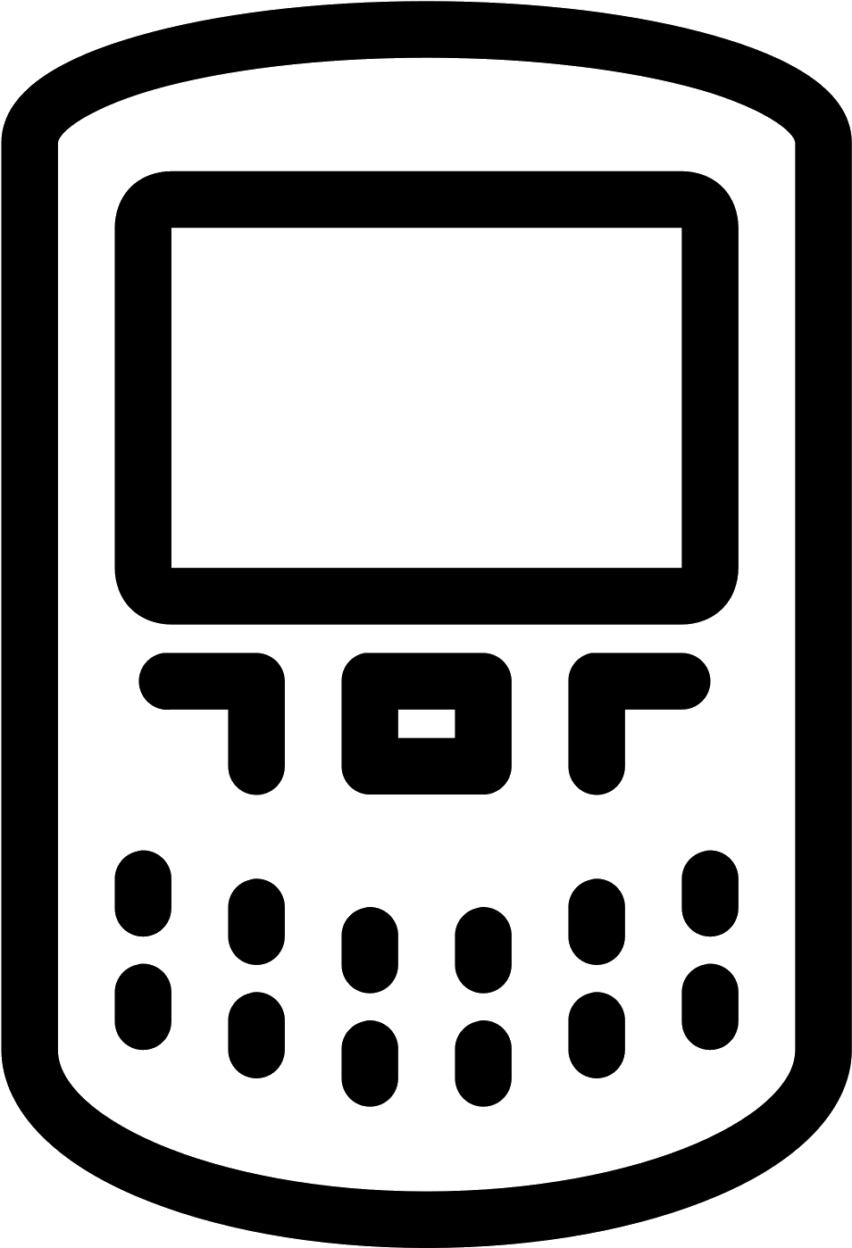 A Simplified Graphic Of A Blackberry - Mobile Phone (1600x1600), Png Download