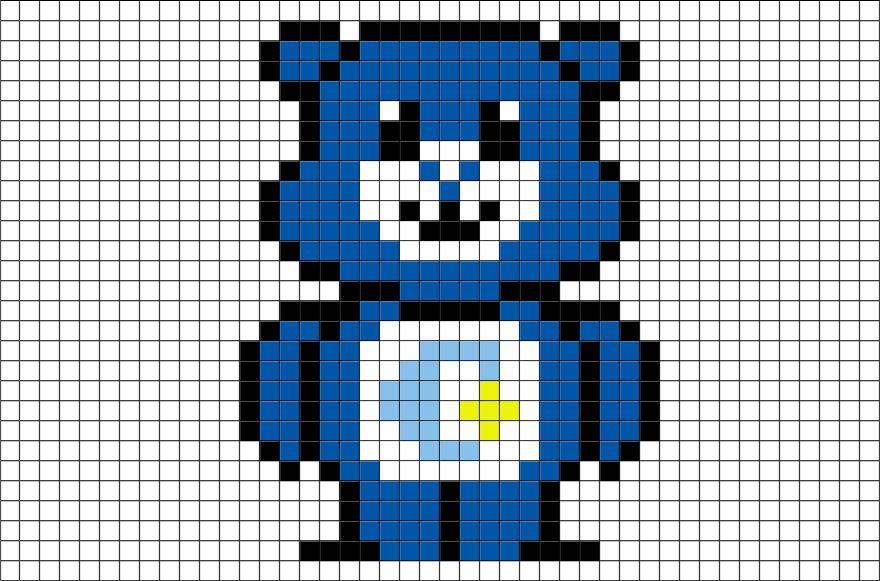 Care Bear Pixel Art (880x581), Png Download