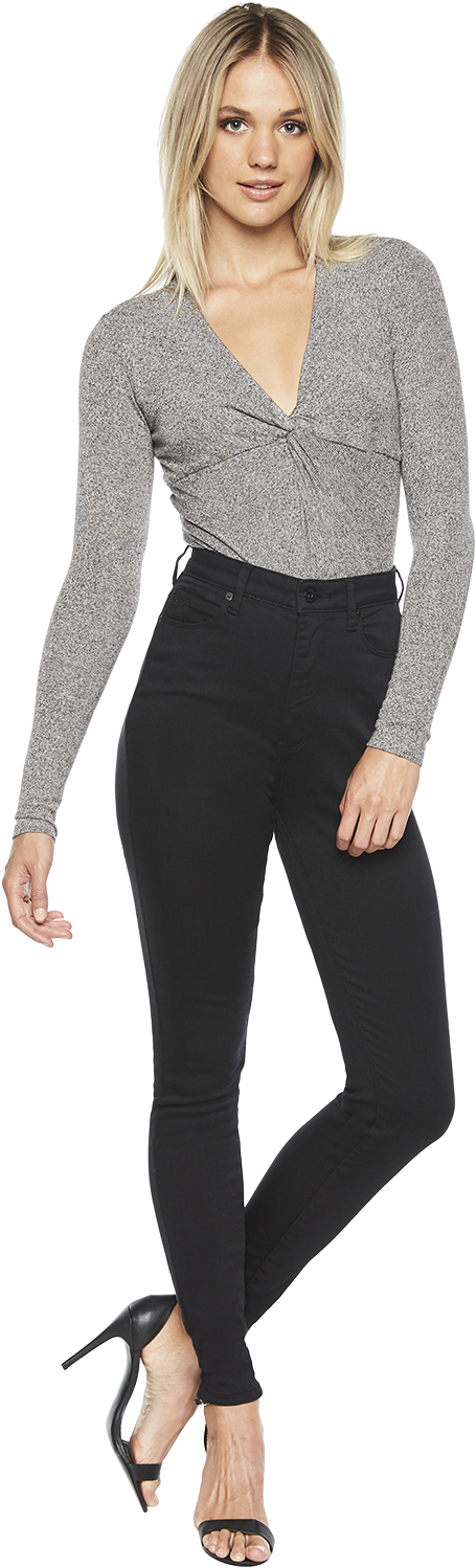 Carmella Bodysuit In Colour Frost Gray - Photo Shoot (1000x1500), Png Download