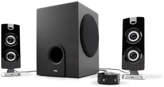 Computer Speakers Png Transparent Image - Cyber Acoustics Powered Speaker System With Control (570x380), Png Download