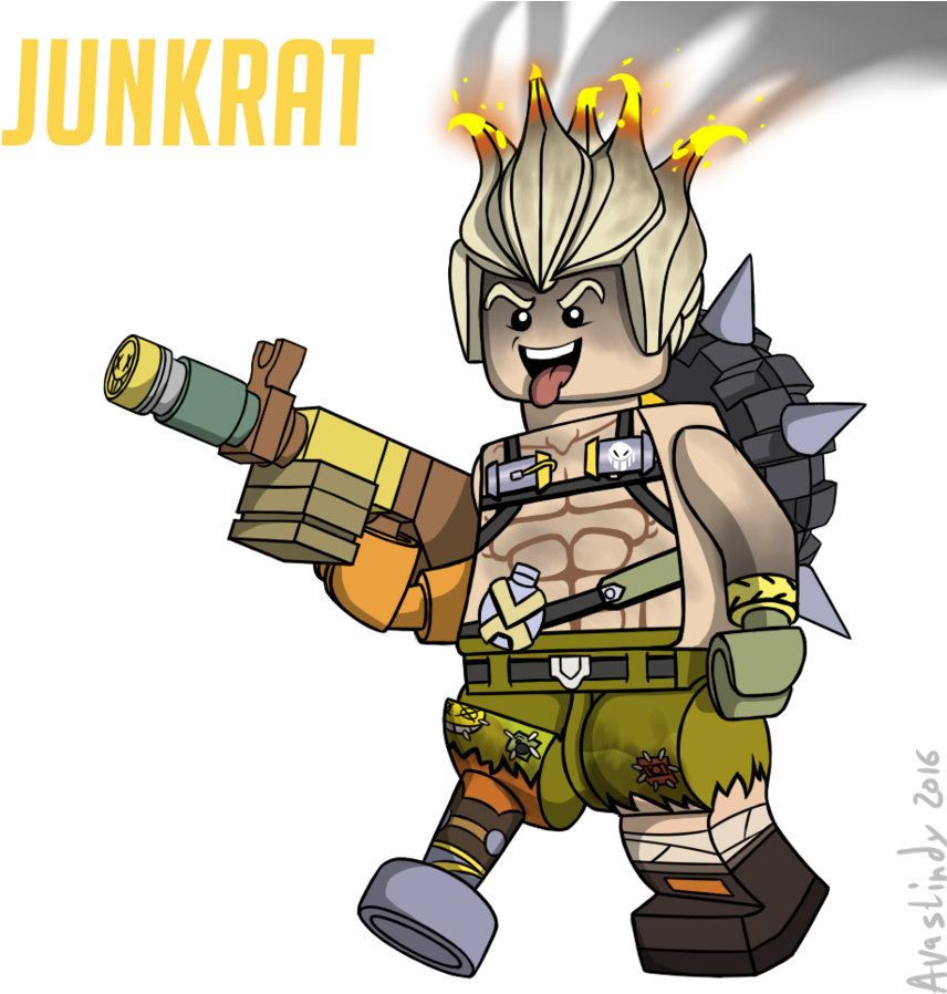 Lego Junkrat By Avastindy On Deviantart Lego Creations, - Lego Overwatch Minifigures Junkrat (885x902), Png Download