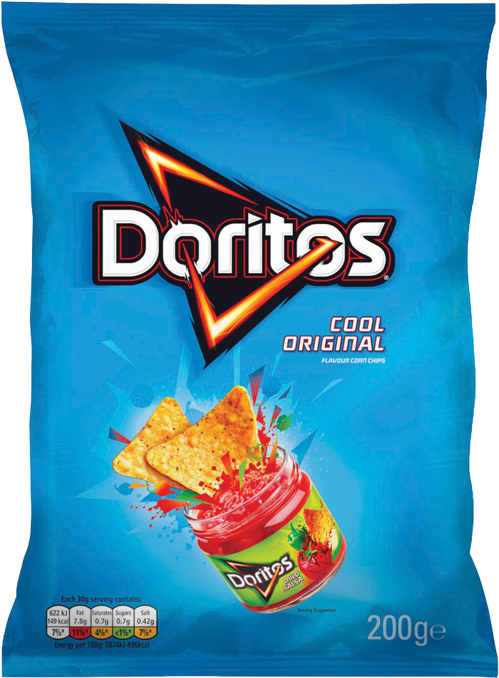 Doritos Cool Original Flavour Corn Chips 200g - Cool Doritos (800x800), Png Download