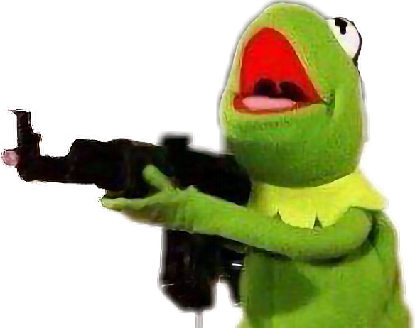 Frog Crazy Sticker By - Kermit With A Knife (584x462), Png Download