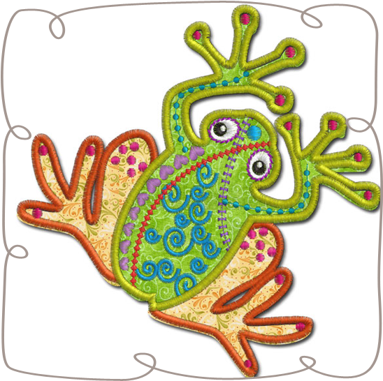Crazy Frog Applique - Embroidery (400x400), Png Download