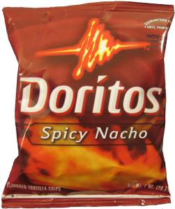 Doritos Spicy Nacho - Doritos Flavored Tortilla Chips, Spicy Nacho - 1 Oz (400x320), Png Download