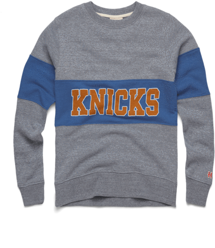Knicks Stripe Crewneck New York City Retro Nba Basketball - Long-sleeved T-shirt (600x600), Png Download