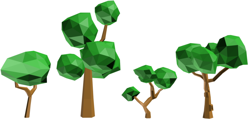 3d Tree Low Poly (1024x576), Png Download