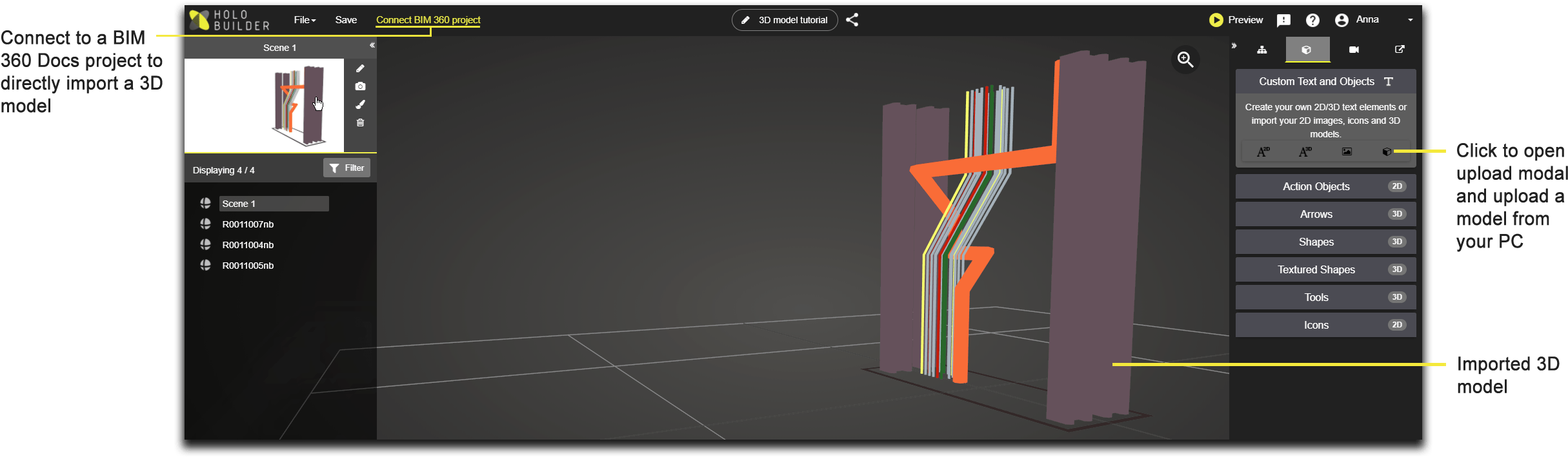 Import 3d Model Into Scene - Import (2543x795), Png Download