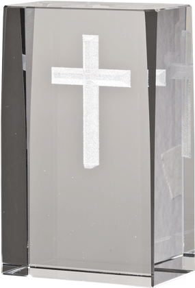 Laser 3d Crystal Trophies - Cross (440x420), Png Download